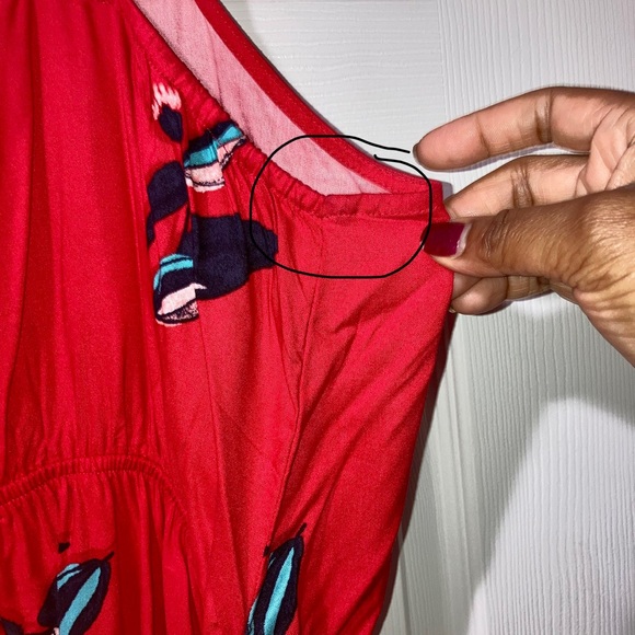 Summer Red flower thin strap dress - Picture 8 of 8